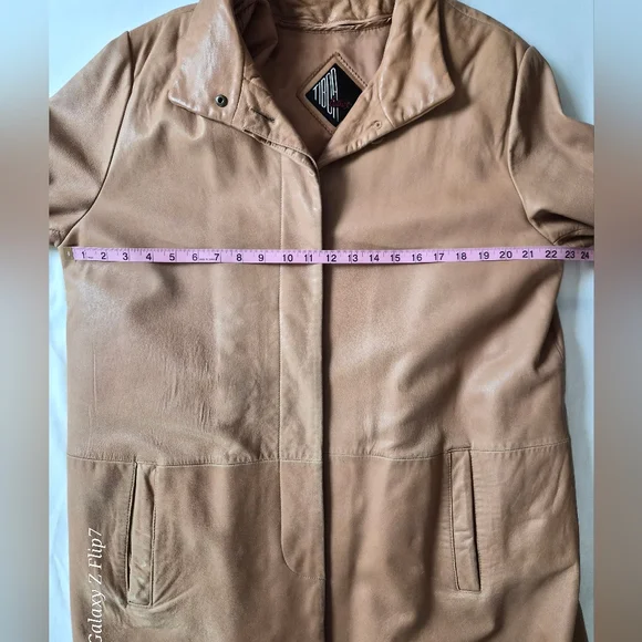 Tiboa Leathers Vintage Camel Genuine Leather Jacket - Size 14 - Picture 7 of 11